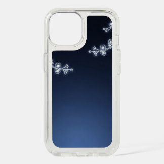White Cherry Blossom Navy Background iPhone 15 Case