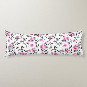 White cherry blossom on white body pillow
