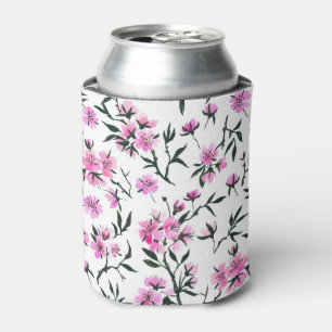 White cherry blossom on white can cooler
