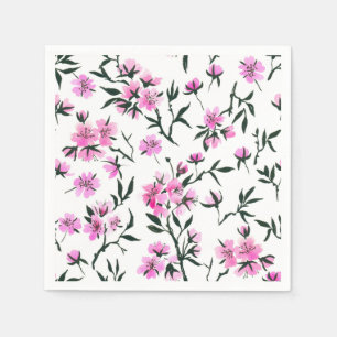 White cherry blossom on white napkins