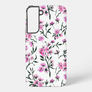 White cherry blossom on white samsung galaxy s22+ case