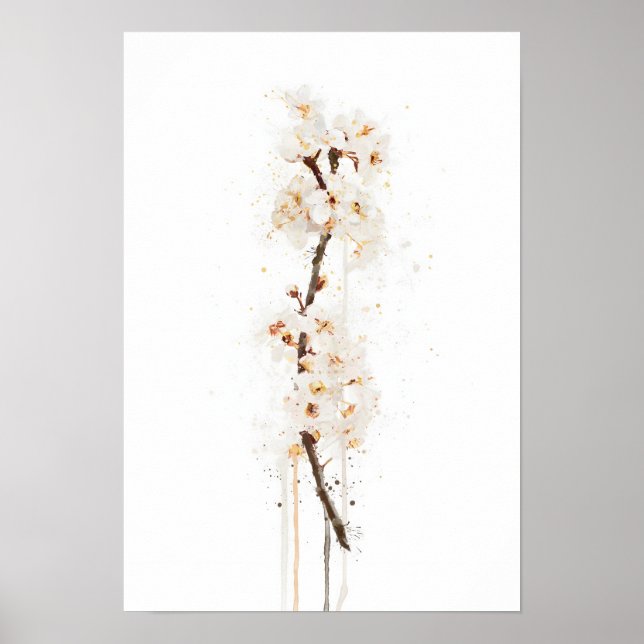 White Cherry Blossom Poster (Front)