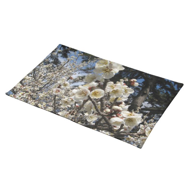 White Cherry Blossom / Sakura / サクラ（桜） Cloth Placemat (On Table)