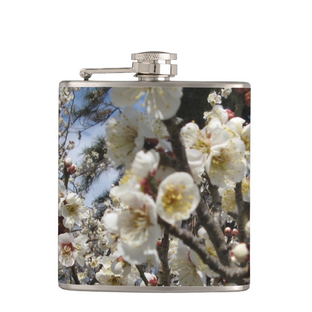 White Cherry Blossom / Sakura / サクラ（桜） Flask (Front)