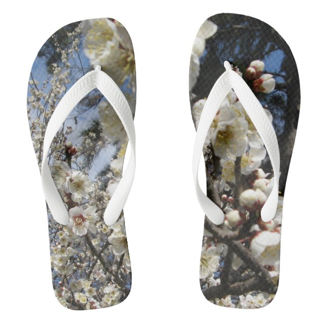 White Cherry Blossom / Sakura / サクラ（桜） Flip Flops (Footbed)