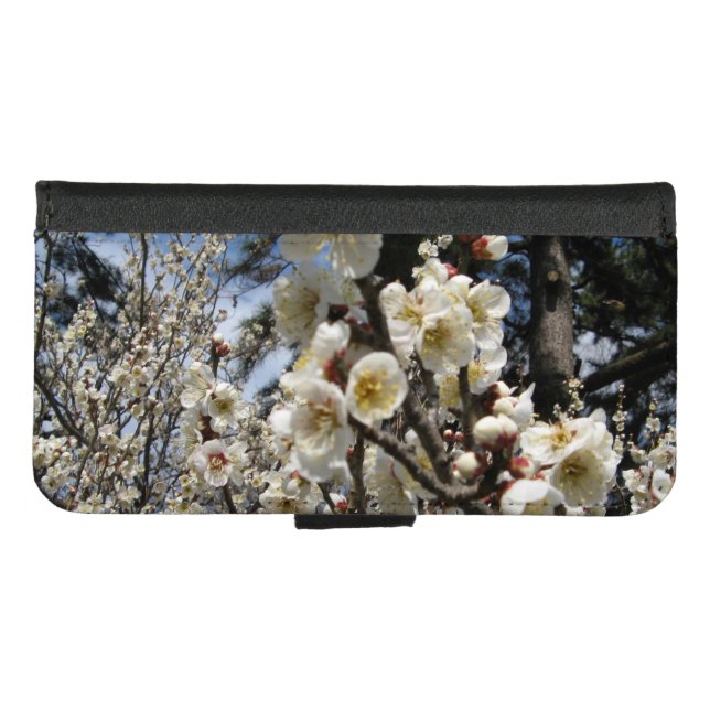 White Cherry Blossom / Sakura / サクラ（桜） iPhone Wallet Case (Front (Horizontal))