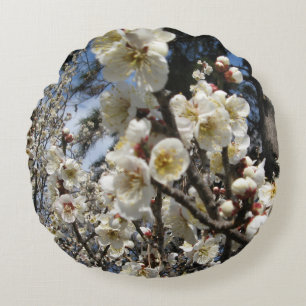 White Cherry Blossom / Sakura / サクラ(桜) Round Pillow