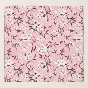 White cherry blossom scarf