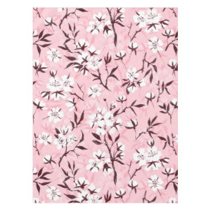 White cherry blossom tablecloth