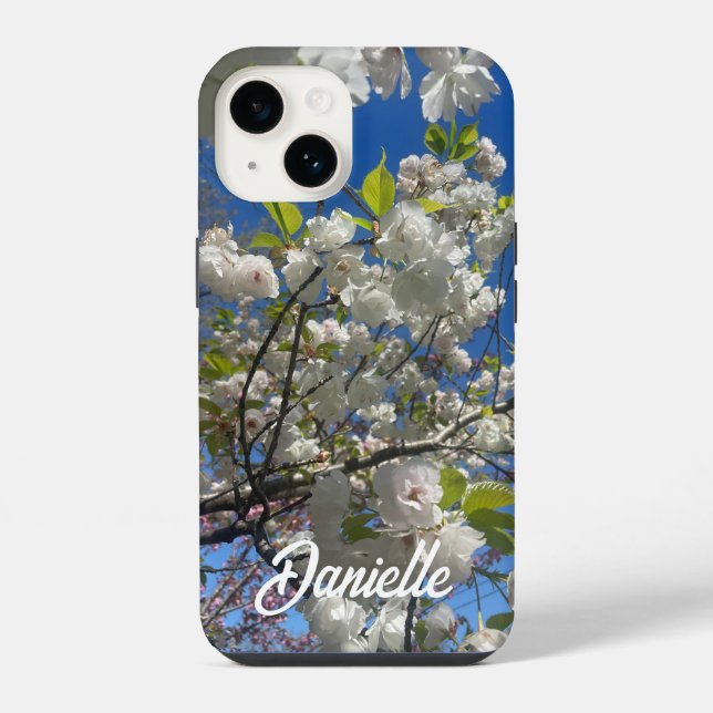 white cherry blossom tree  iphone case (Back)