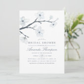 White Cherry Blossoms Bridal Shower Invitation (Standing Front)