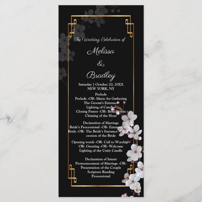 white Cherry Blossoms &golden Frame Program (Front)