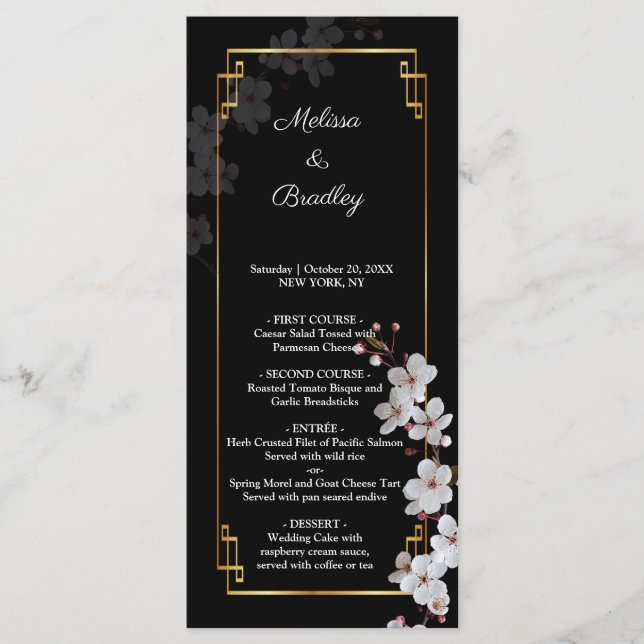 white Cherry Blossoms &golden Frame Program (Front)