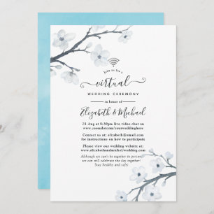 White Cherry Blossoms Online Virtual Wedding Invitation