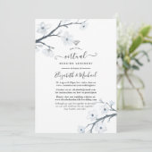 White Cherry Blossoms Online Virtual Wedding Invitation (Standing Front)