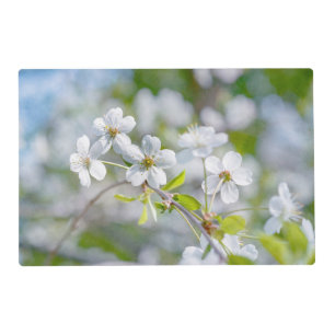 White Cherry Flower Placemat