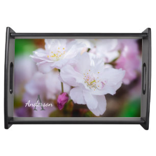 White Cherry Tree Blossom Serving Tray