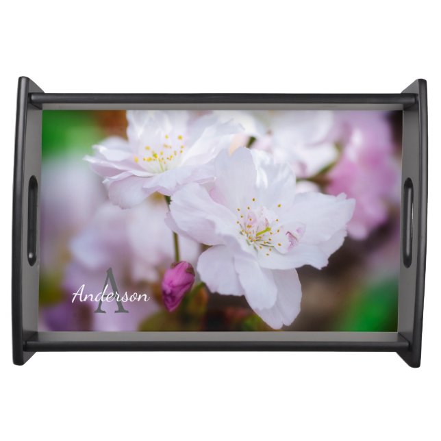 White Cherry Tree Blossom Serving Tray (Front)