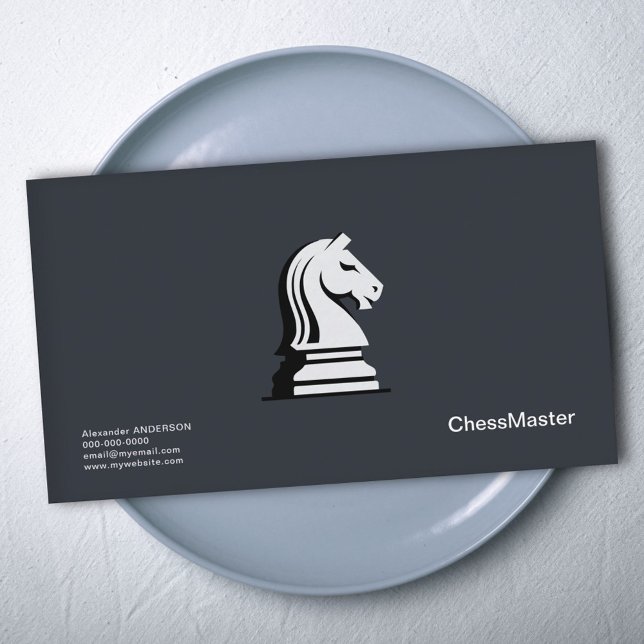 White Chess Knight Business Card (White Chess Knight Business Card)