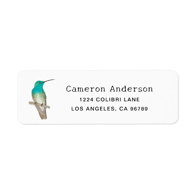 White-chested Emerald Hummingbird Label (Front)