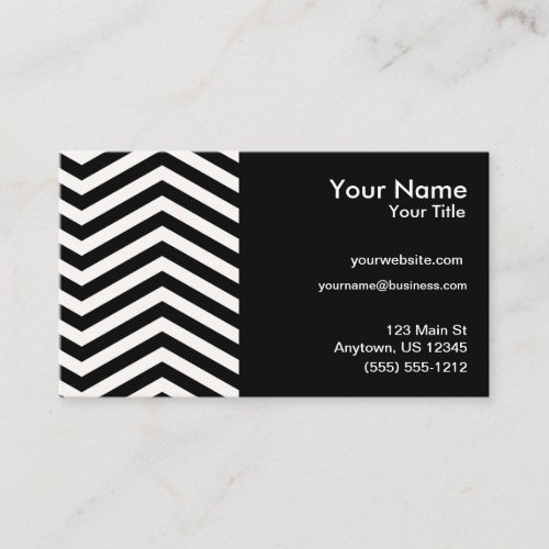 White Chevrons on Customizable Background Business Card
