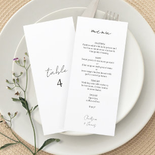 White   Chic Custom Minimalist Wedding Menu