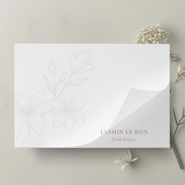 White | Chic Minimal Floral tear-away Paper Pad (Creator Uploaded)