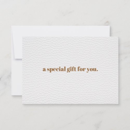 White Chic  Plain Elegant  Leather Look Gift Card