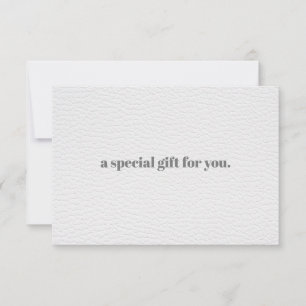 WHITE Chic   Plain Elegant  Leather Look Gift Card