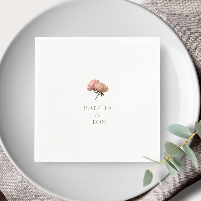 White | Chic Rose Wedding  Napkins (Creator Uploaded)
