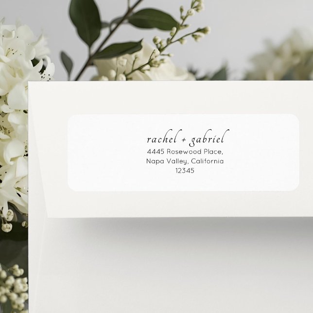 White | Chic Simple Clean Wedding Label (Creator Uploaded)