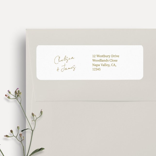 White | Chic Simple Script Welcome Wedding Address Label (Creator Uploaded)