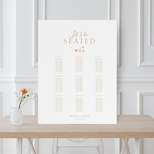 White | Chic Wildflower 9 Table Wedding  Foam Board (Creator Uploaded)