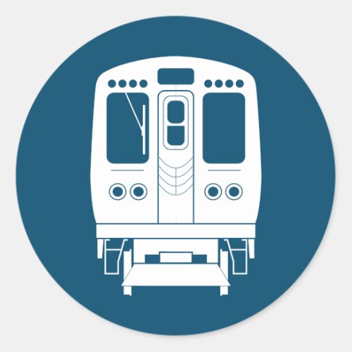 White Chicago L Profile on Blue Background Classic Round Sticker