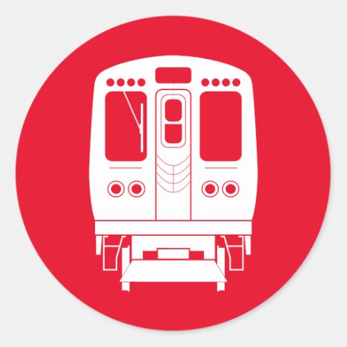 White Chicago L Profile on Red Background Classic Round Sticker