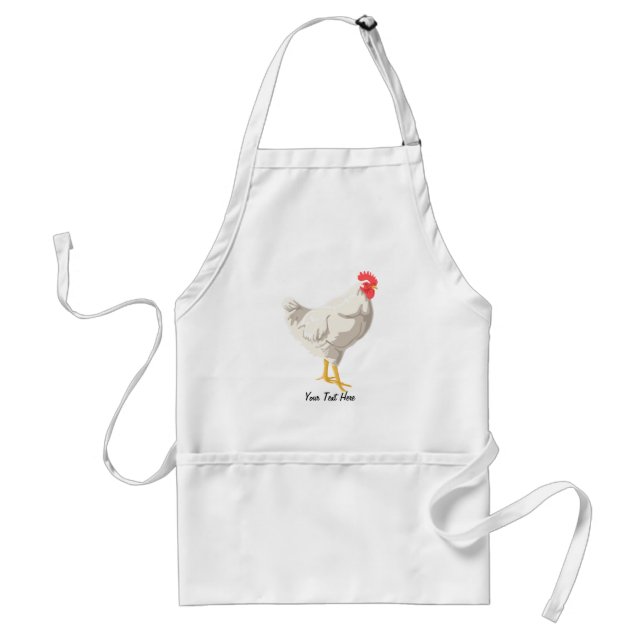 White Chicken Adult Apron (Front)