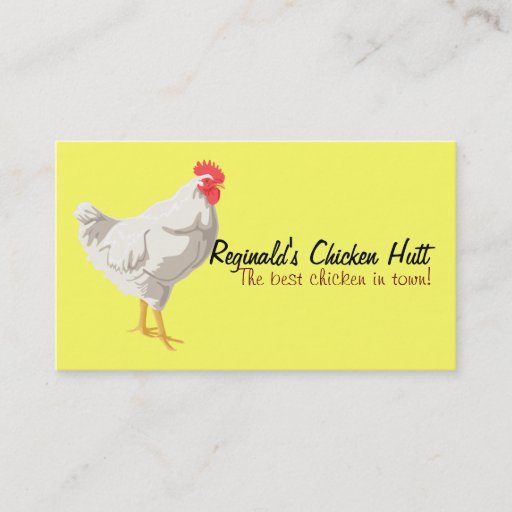 Customizable White Chicken Business Card