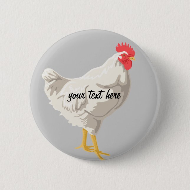 White Chicken Button (Front)