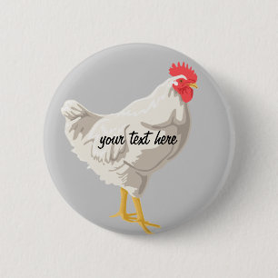 White Chicken Button