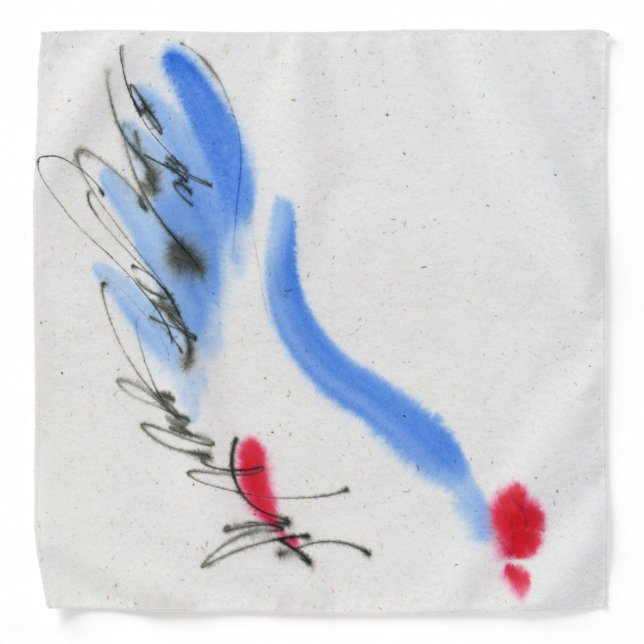White chicken. Calligraphy and watercolor Bandana (Front)