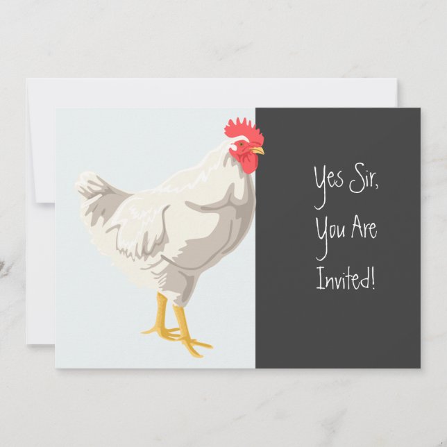White Chicken Invitation (Front)