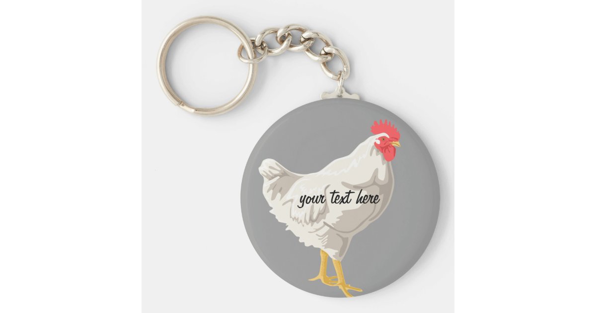 White Chicken Keychain