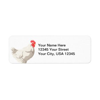 White Chicken Label by Customizables at Zazzle