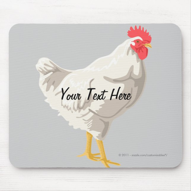White Chicken Mouse Pad (Front)