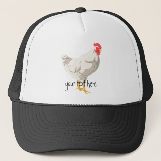 White Chicken Trucker Hat (Front)