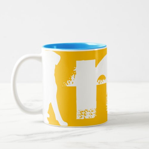 White Chinese Dog Year Birthday Monogram M2 Two_Tone Coffee Mug