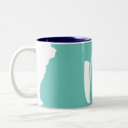 White Chinese Dog Year Birthday Monogram M3 Two_Tone Coffee Mug