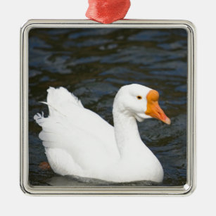 White Chinese Goose Metal Ornament