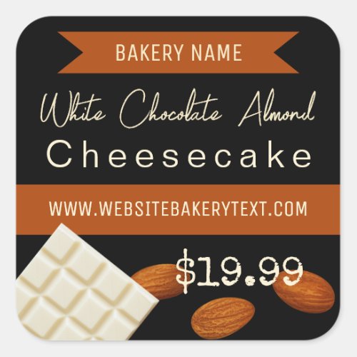 White Chocolate Almond Cheesecake Square Sticker