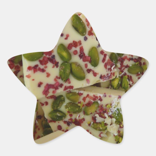 white chocolate and pistachio star sticker (Front)